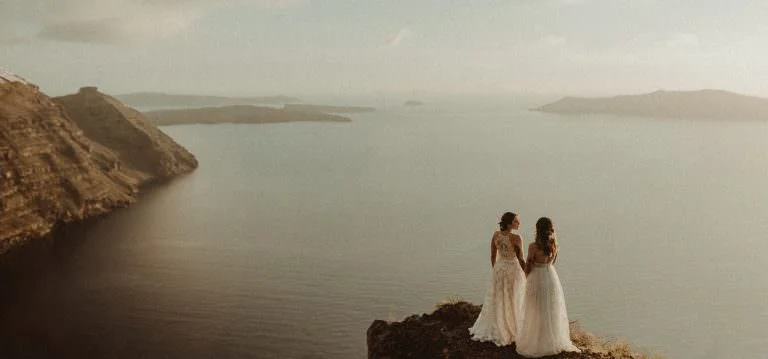 Santorini Same Sex Elopement Video Cinema of Poetry 