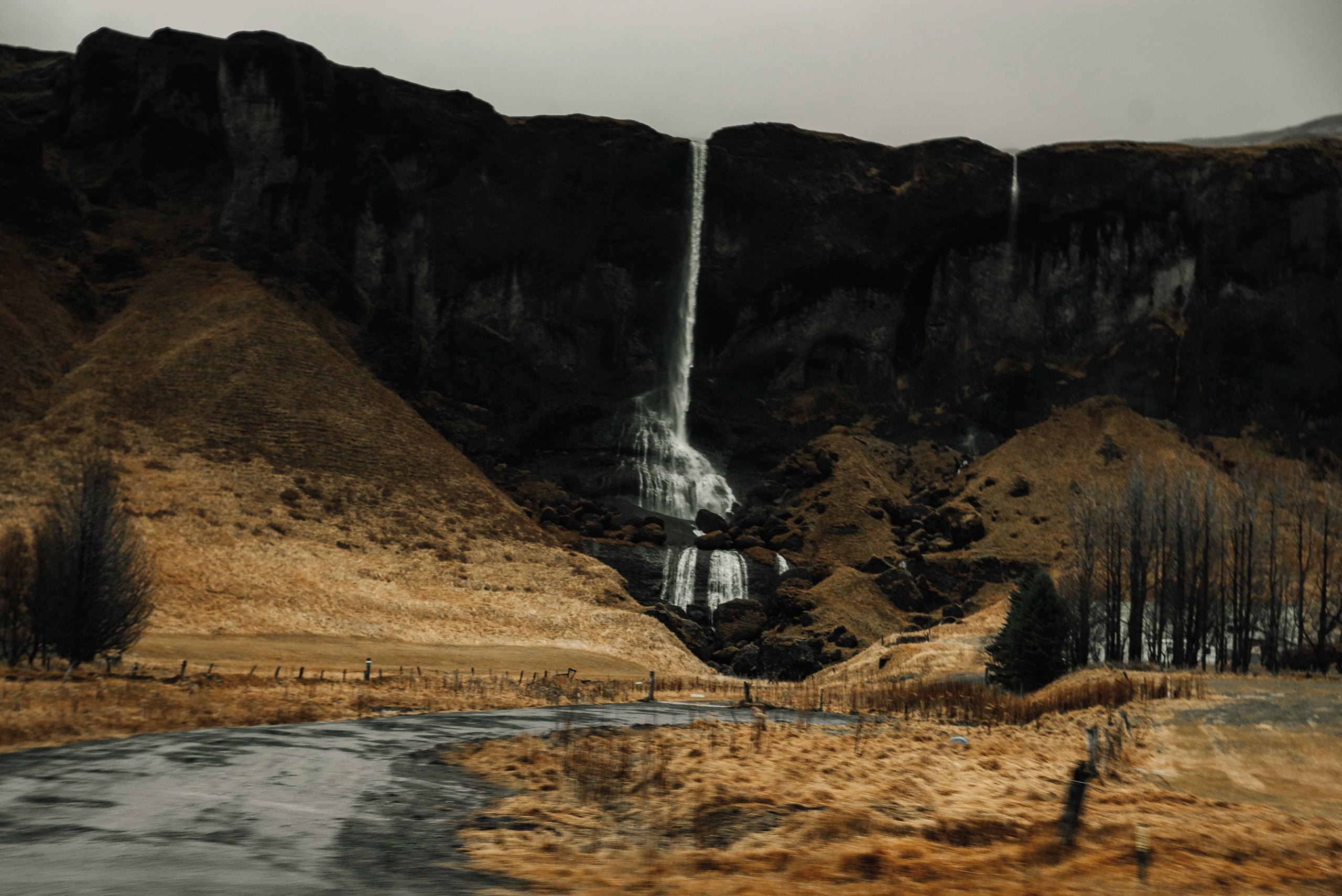A waterfall in Kirkjugólf Iceland