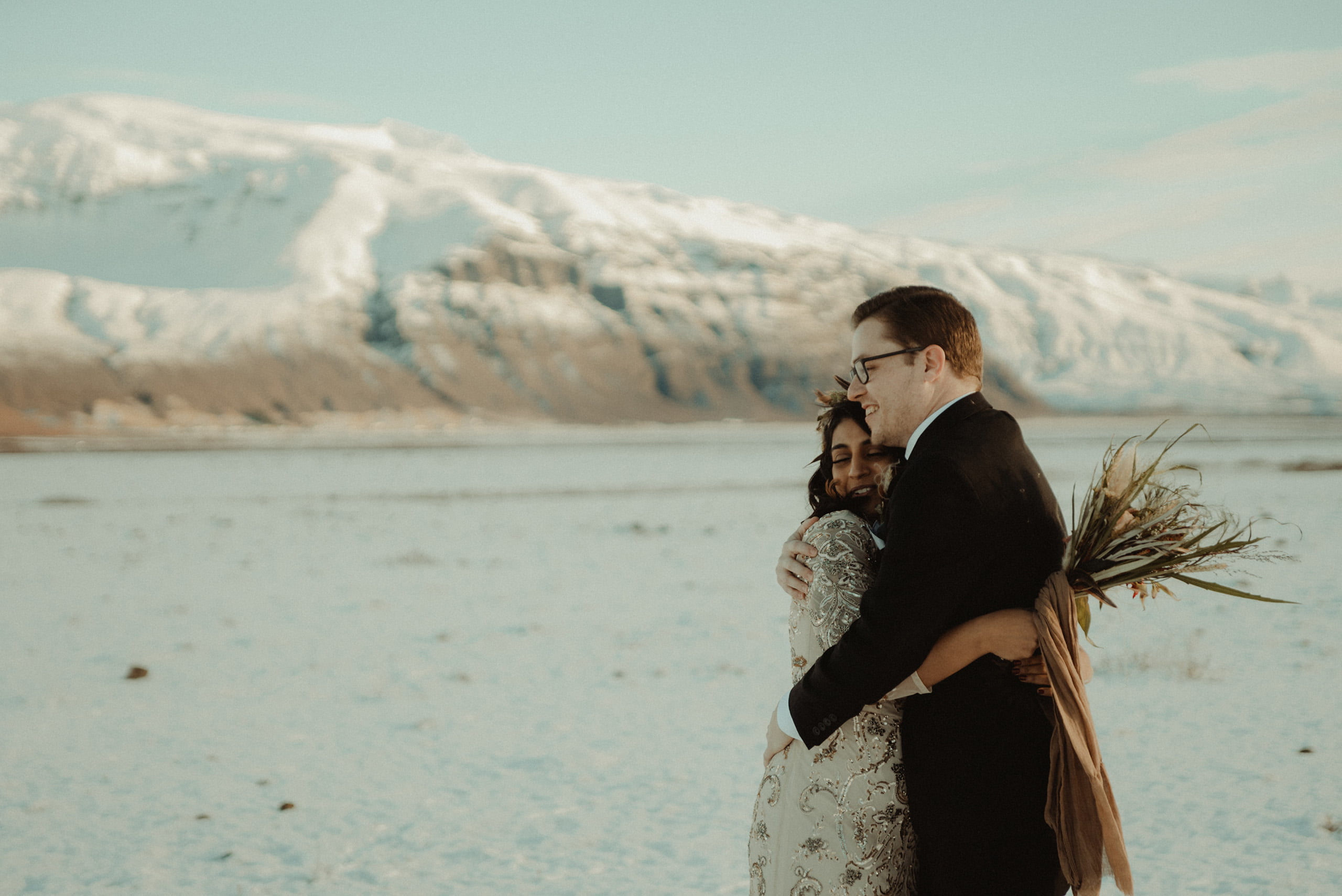 Iceland Wedding Videographer filming a Winter Elopement in Iceland