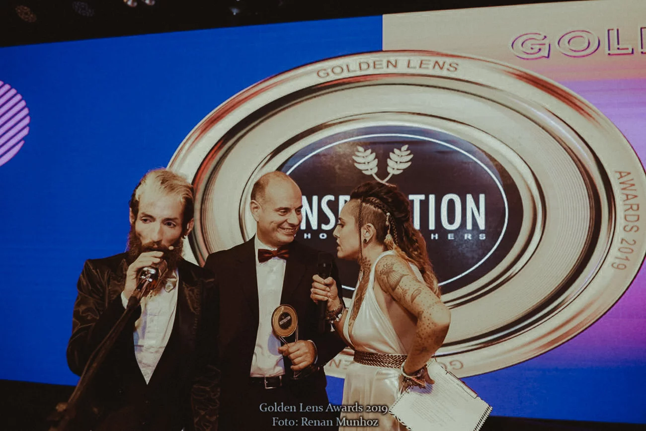 Awarded Wedding Videographer Kostas Petsas on stage