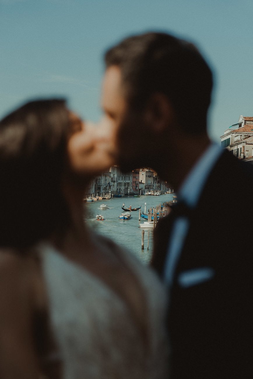 Venice wedding videographer filming couple