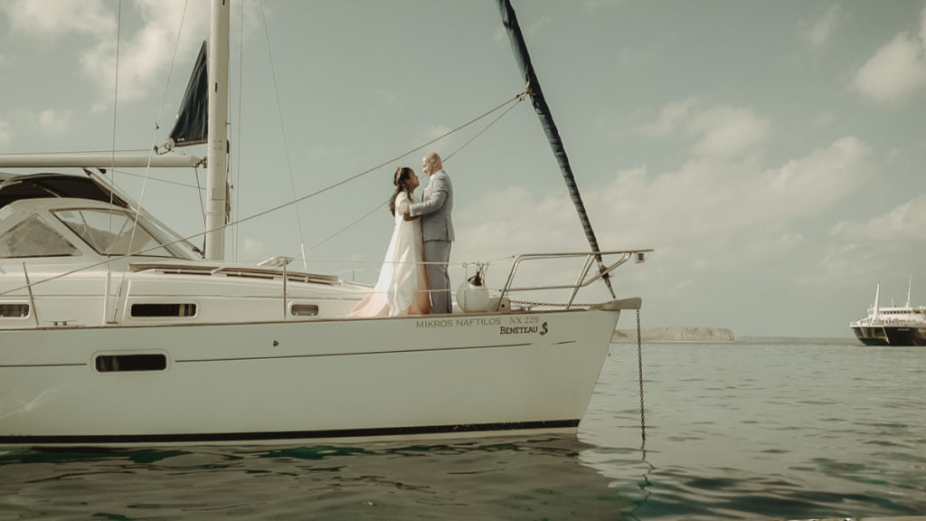 Crete Wedding Videographer filming a destination wedding