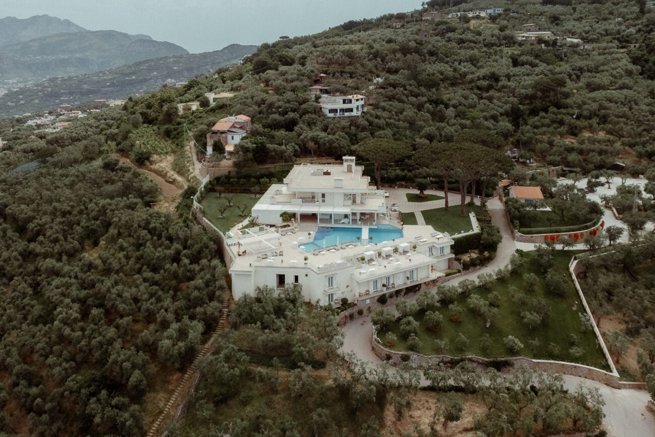 Aerial view of Villa Eliana Sorrento, one of the Best Luxury Wedding Venues on the Amalfi Coast