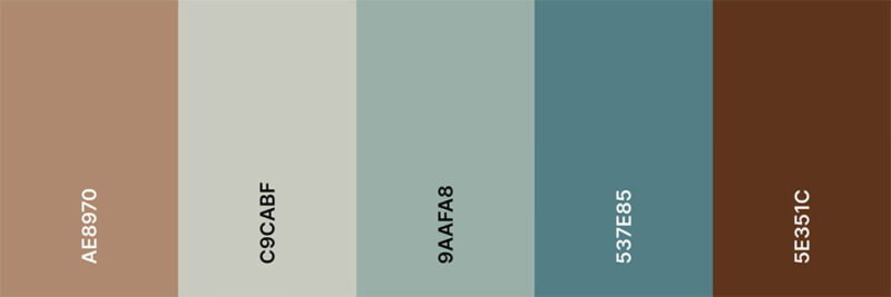 Color palette of Monogram lightroom poetry preset