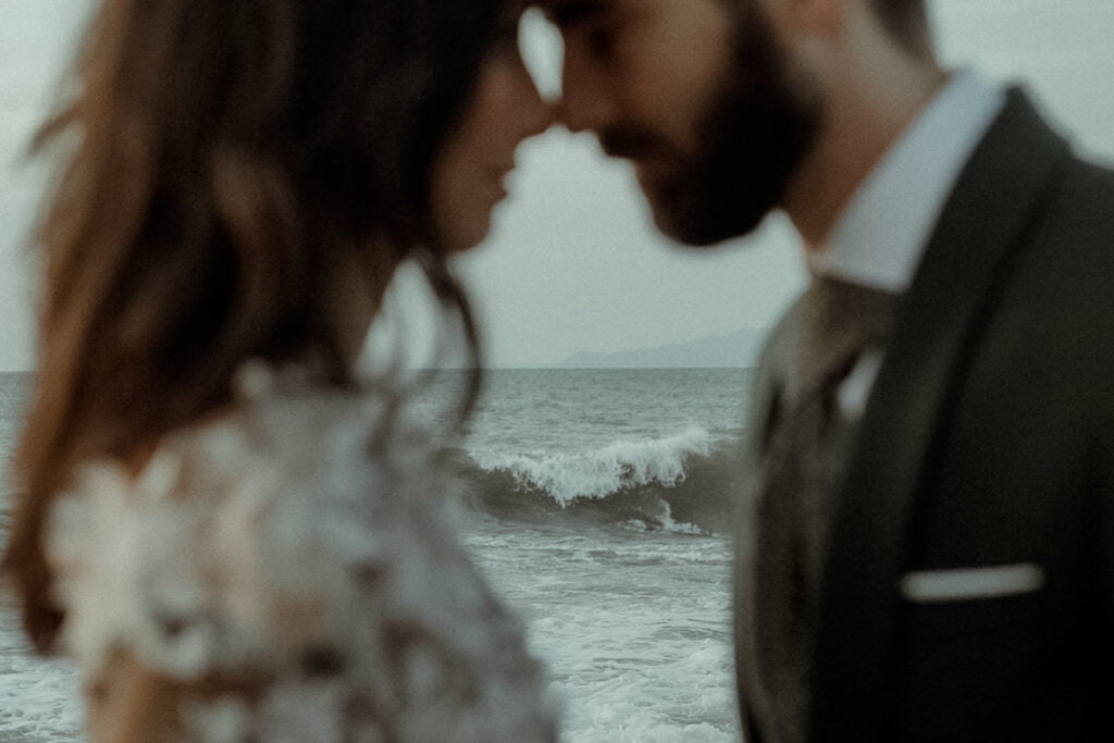 Frame from a visual poetry video created by an alternative wedding videographer representing a couple
