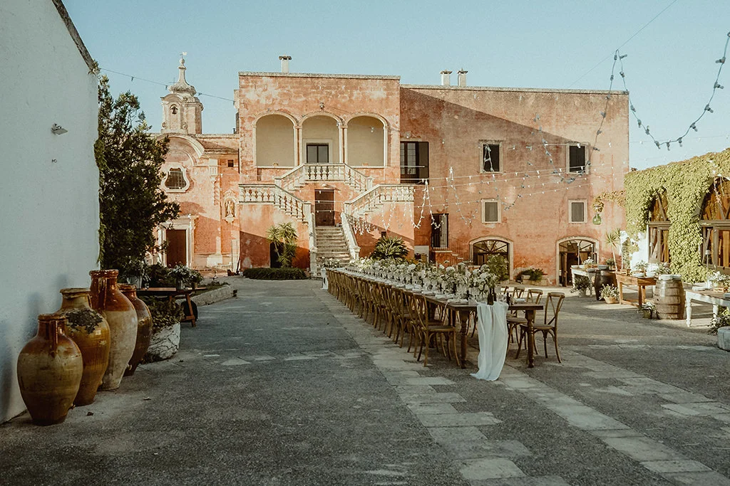 Puglia Wedding Venues Boho wedding decoration in Masseria Spina