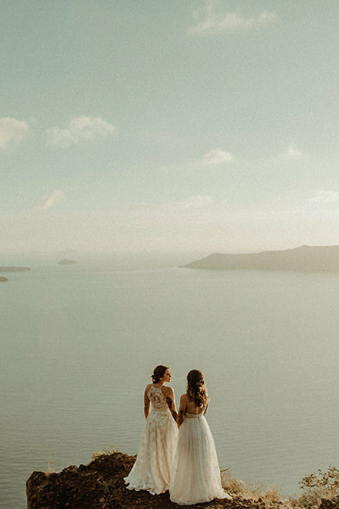 lgbtq elopement videographer santorini