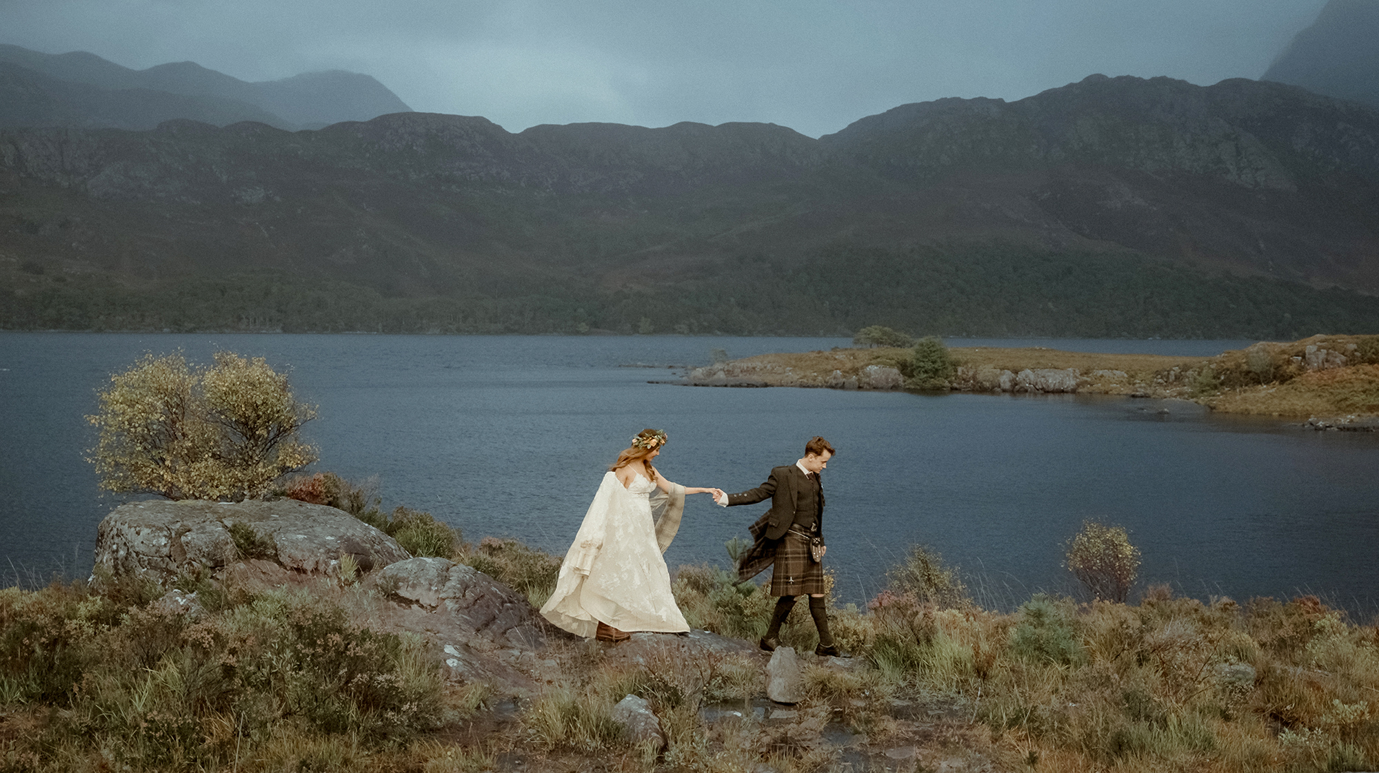 Best Isle of Skye Wedding Videographer filming an elopement