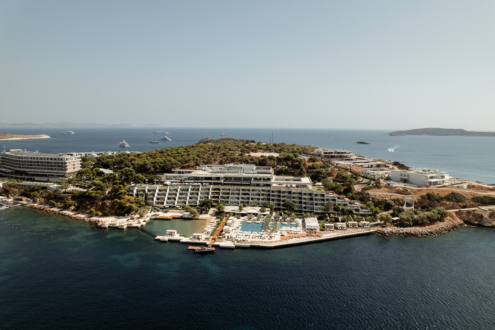 Four Seasons Astir Palace Aerial view filmed by Athens Wedding Videographer