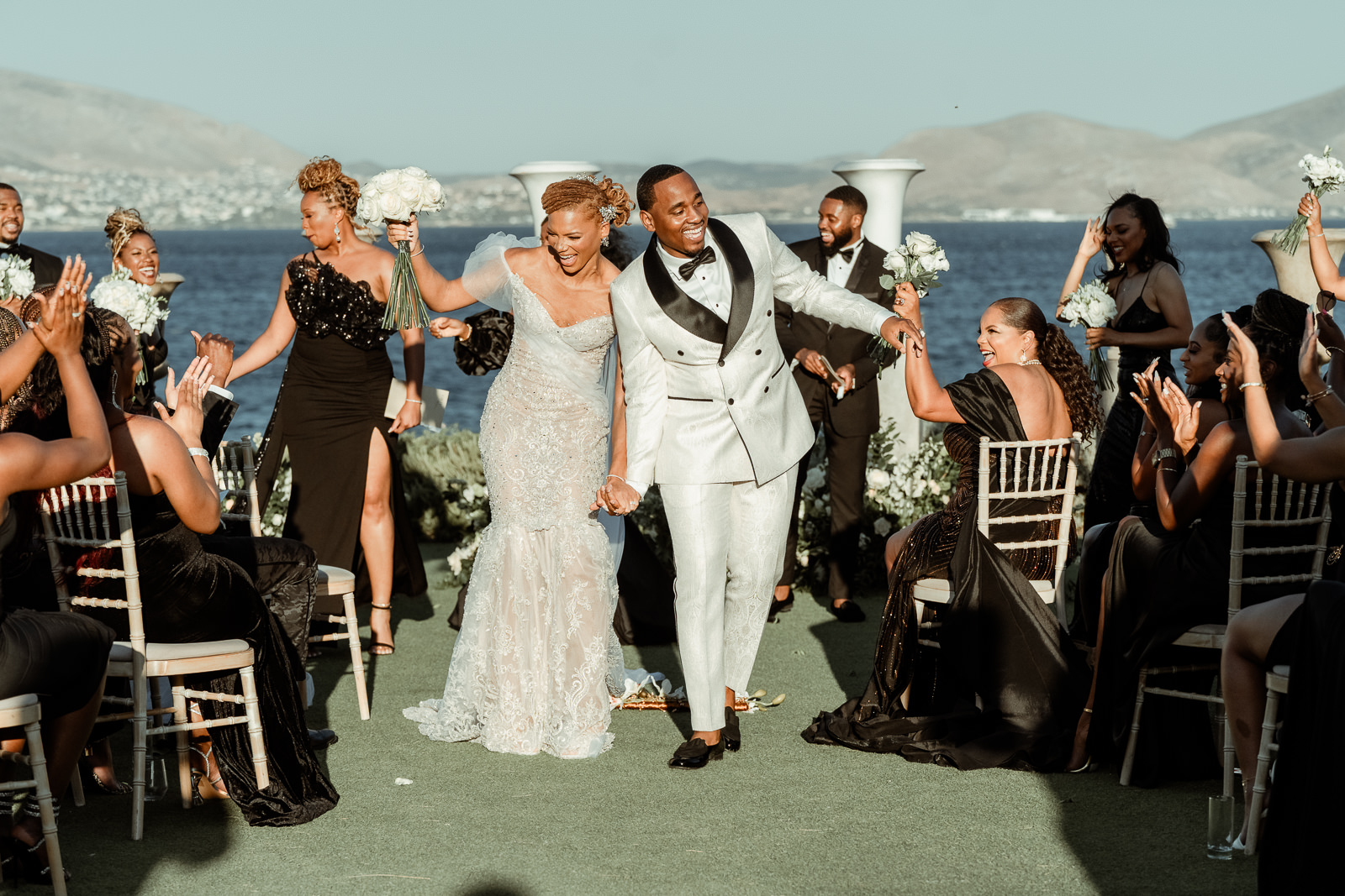 Ceremony Exit in Island Art & Taste Filmed by an Athens Wedding Videographer
