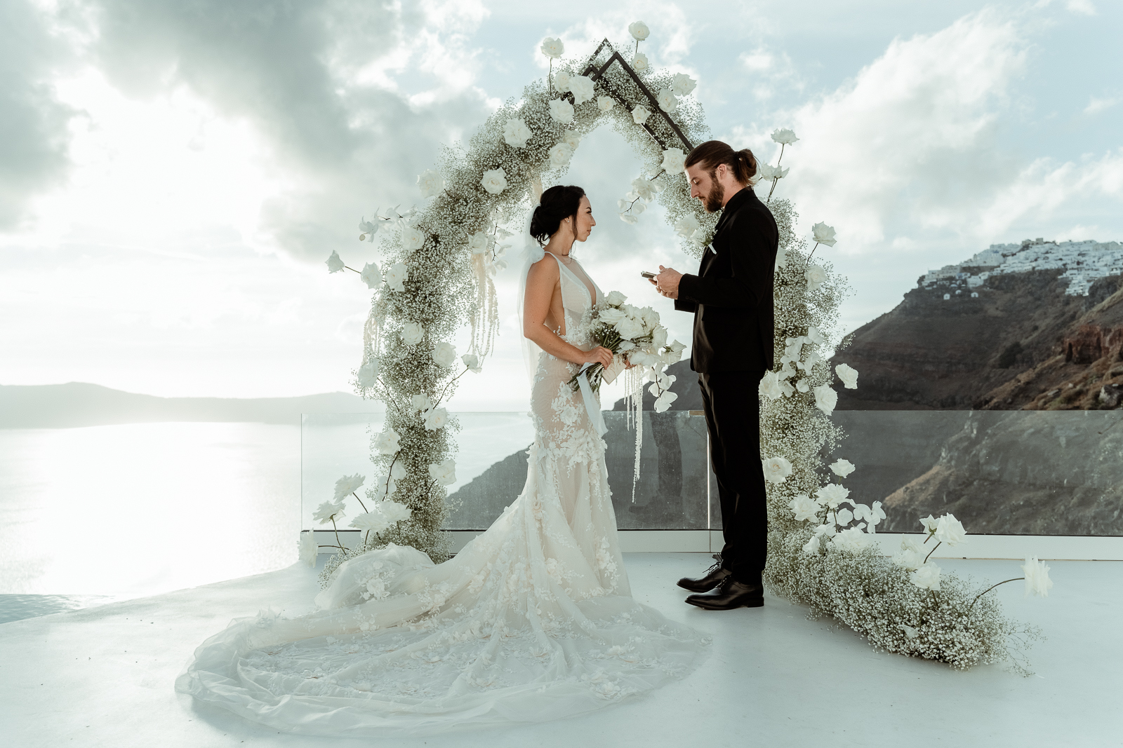Elopement Ceremony in Dana Villas Santorini