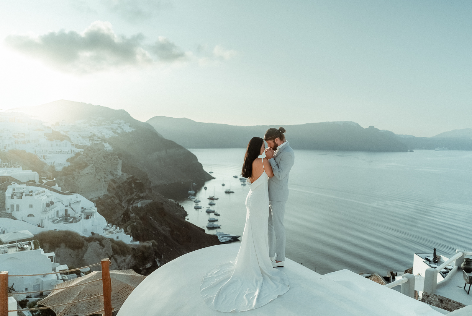 Destination Wedding in Santorini filmed by a Greece Wedding Videographer