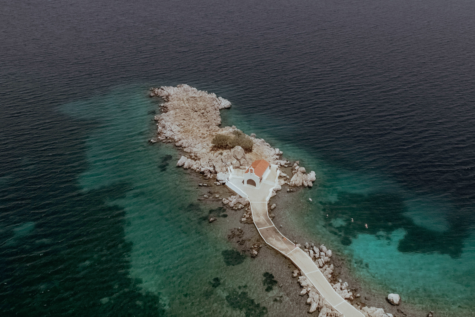 Agios Isidoros Chapel aerial picture - Greek Island wedding in Chios