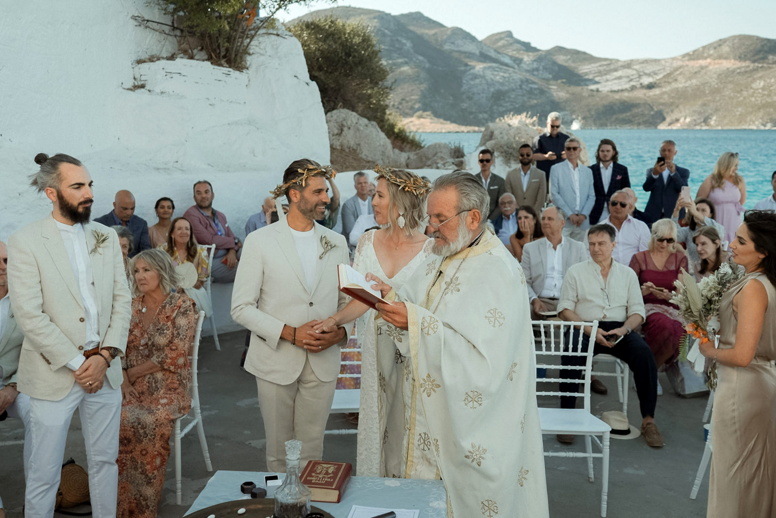 Kastellorizo Destination Wedding Orthodox Outdoor Ceremony