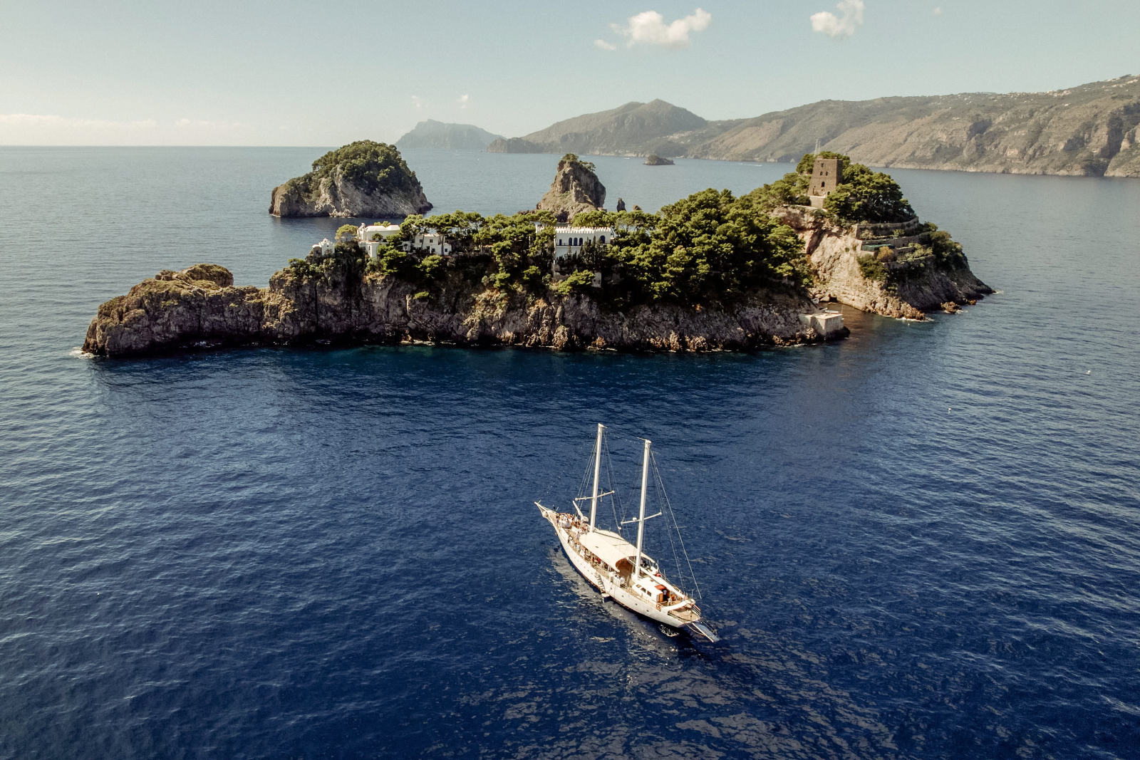 A Boat tour in the Archipelago Li Galli in the Amalfi Coast the day before a Palazzo Avino Wedding in Ravello