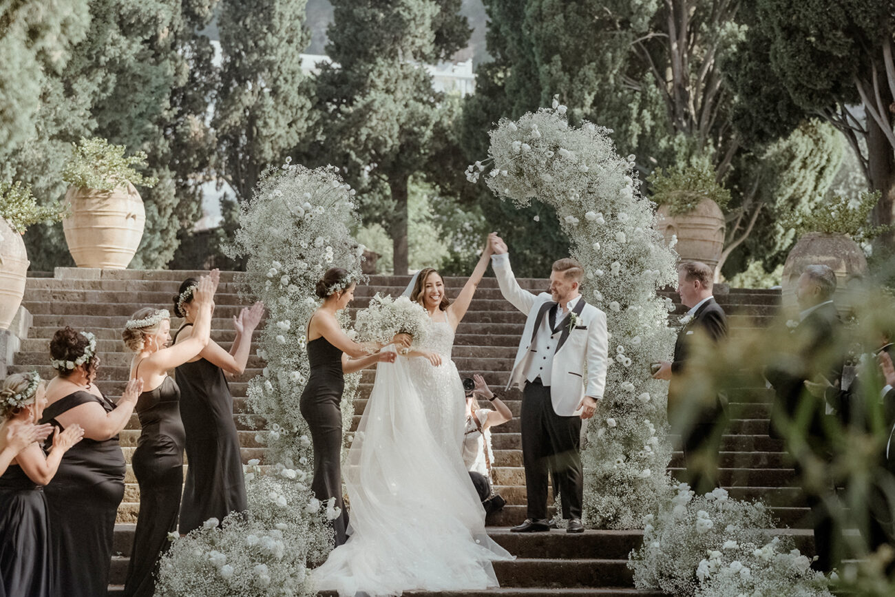 Amalfi Coast Wedding Videographer Filming a wedding in Sorrento Villa Zagara