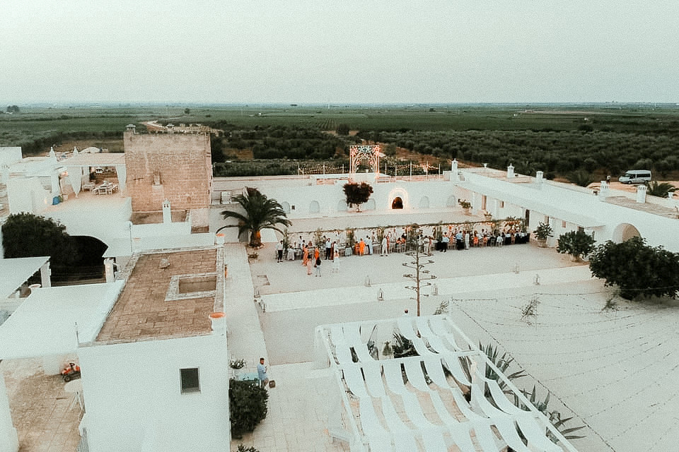 Masseria Potenti aerial view filmed by a Puglia Wedding Videographer