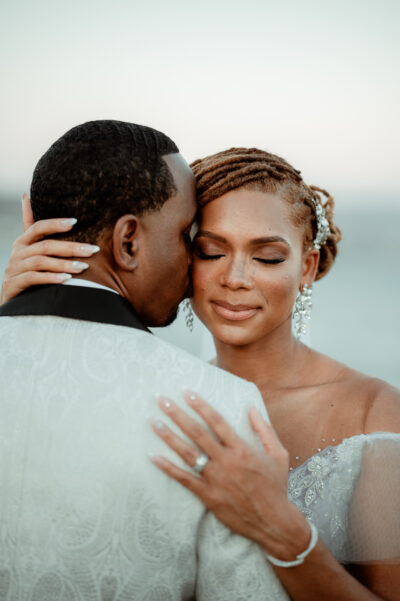 A picture of a black couple hugging to illustrate wedding Videography investment and collections