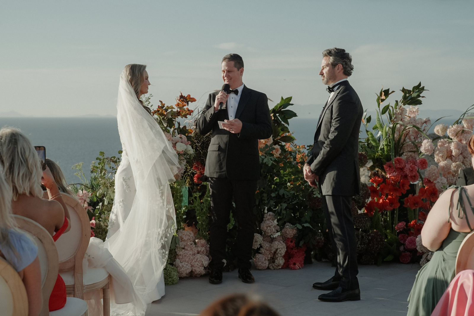 Oia Santorini wedding ceremony overlooking the sea